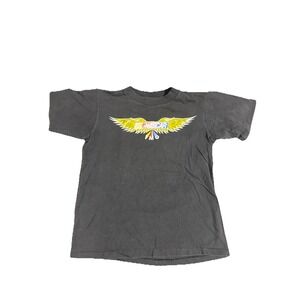 Vintage NASCAR FMO Gold Wings Cropped T Shirt Single Stitch Oneita M